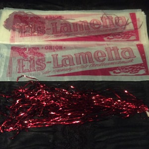 Vintage Red German Tinsel in Original Package~Heavy Metal Tinsel~Eis-Lametta Tinsel~RED~1 PACKAGE per PURCHASE~Very Rare Vintage Red Tinsel~