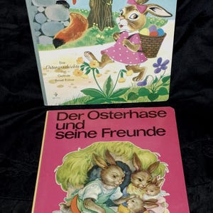 Colección de 2 libros infantiles vintage de Pascua alemana ~ Pascua alemana para niños ~ Tapa dura ~