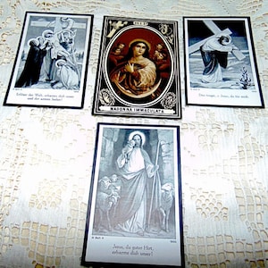 4 antyczne niemieckie karty śmierci ~ 1890-1941 ~ Karty pogrzebowe ~ Niemieckie karty modlitewne religijne ~ Pogrzeb ~ Sztuka śmierci ~ Dekoracja gotycka ~ Makabra ~ Halloween