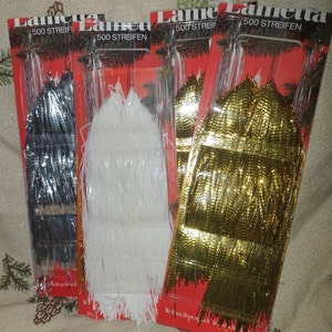 Clearance**Damaged Packs**Vintage German Tinsel in Original Package~White~Silver~Gold~Christmas Tree Tinsel**ONE Package per Purchase**