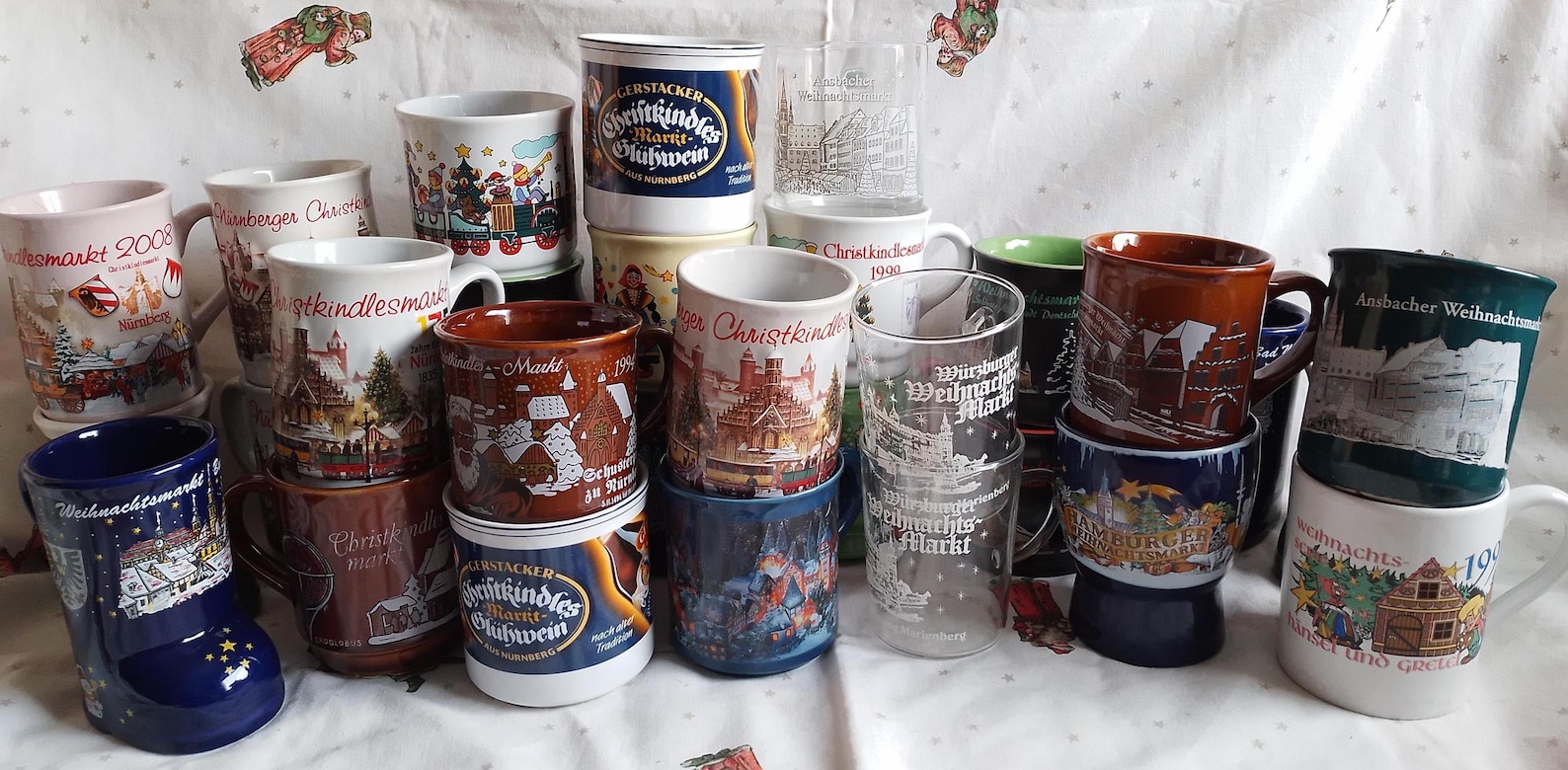 Mix n Match~Vintage German Christmas Mulled Wine Mugs~Nürnberg~Christmas Market Mugs~German Souvenir~Mulled Wine Mug