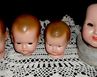 Creepy Vintage German Dollhead~Pick ONE Dollhead~Halloween Decor~Gothic Decor~Arts and Crafts~Doll Collectors~Schildkröt German Puppen Dolls