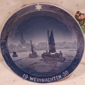 Vintage Christmas Collectors Plate~1930~Royal Copenhagen Porcelain Collectors Plate~