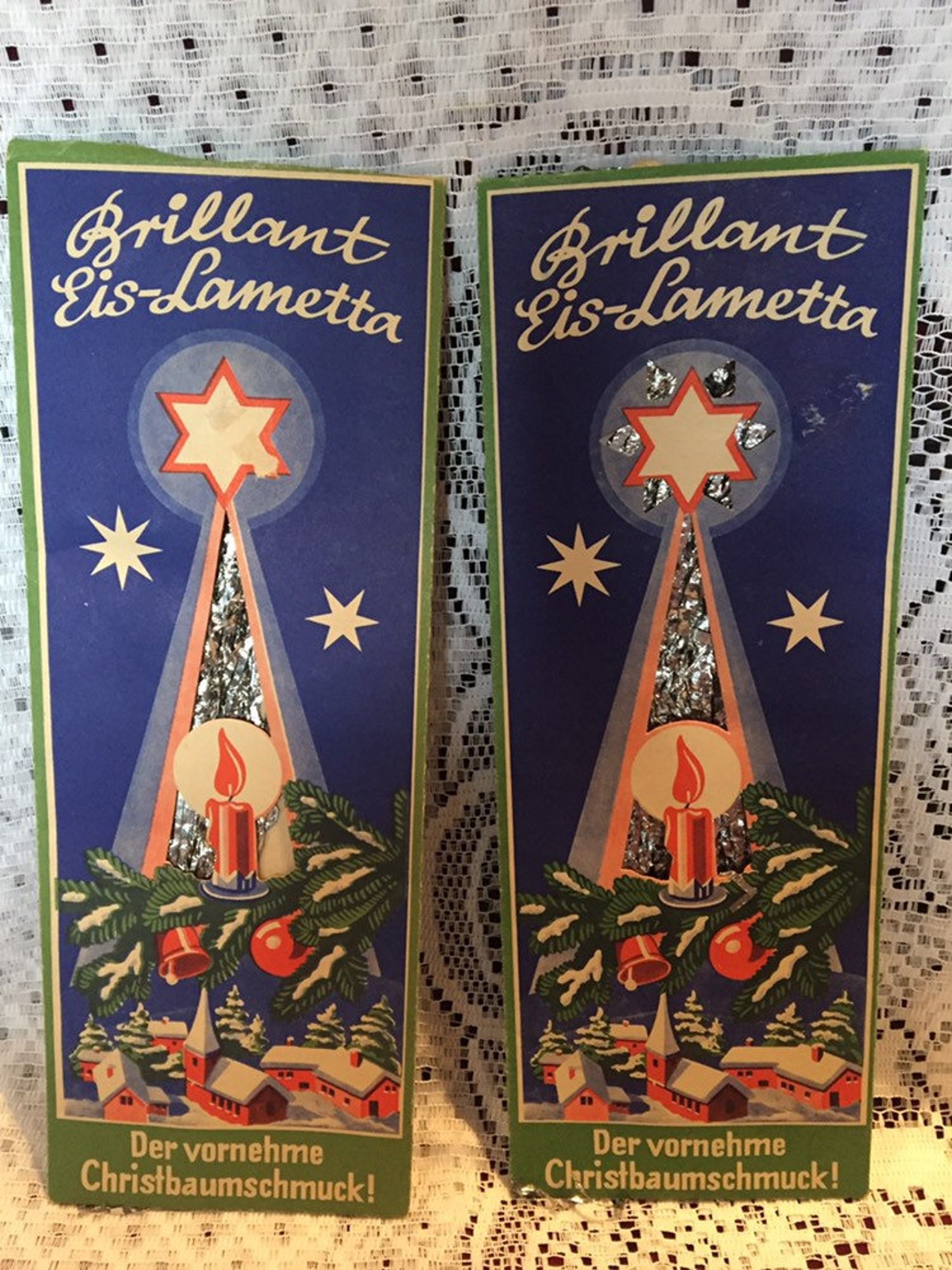 Vintage 1940s German Tinsel in Original Package~Very Old Blei Heavy Metal Tinsel~Lametta Tinsel~SILVER~1 PACKAGE per PURCHASE