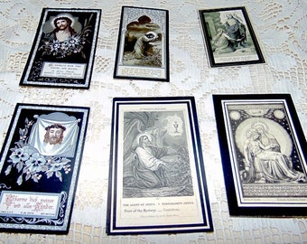 6 Antique German Death Cards~1885-1922~Funeral Cards~German Religious Prayer Cards~Funeral~Death Art~Gothic Decor~Macabre~Halloween