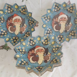 1 ( one ) Vintage German Christmas Pappe Plate~Very Old Christmas plate~