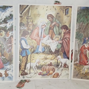 1 Vintage German Advent Calendar with envelope~Christmas~Pick 1 Calendar~Childrens Advents Calendar~