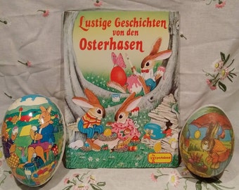 Vintage German Easter Collection~Childrens Book~2 Vintage Pappe Egg~Songs~Stories~Recipes~Easter for Children~Hard Back~