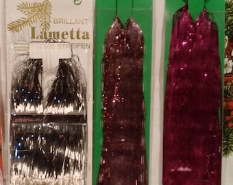 3 Vintage German Tinsel Sample Packs~Vintage Tinsel~Lametta Tinsel~Christmas Tree Tinsel**3 Sample Packs***