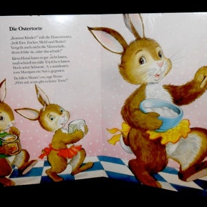 Vintage German Easter Childrens BookFrohe OsternHappy EasterSongsStoriesEaster for ChildrenHard Back and Hard Pages Book image 2