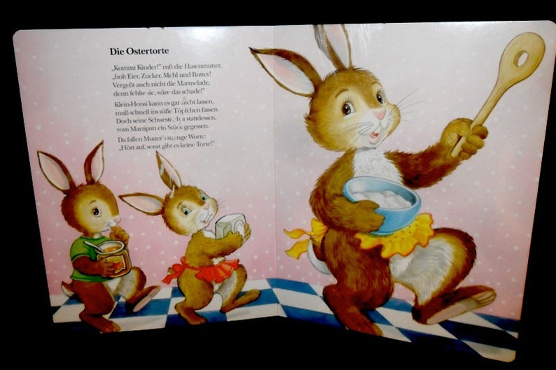 Vintage German Easter Childrens BookFrohe OsternHappy EasterSongsStoriesEaster for ChildrenHard Back and Hard Pages Book image 2