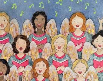 Eco-glitter Christmas card: 'Angel Choir'