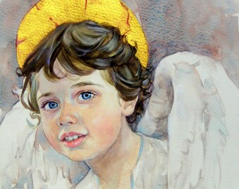 Pack of seven Christmas cards: 'Boy Angel'