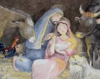 Eco-glitter Christmas cards 'Nativity'