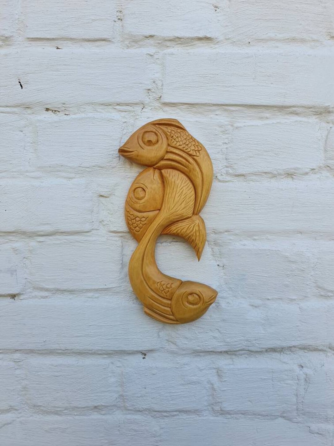 Hand Carved Wooden Fish Wall Art: Rustic Coastal Decor - Etsy