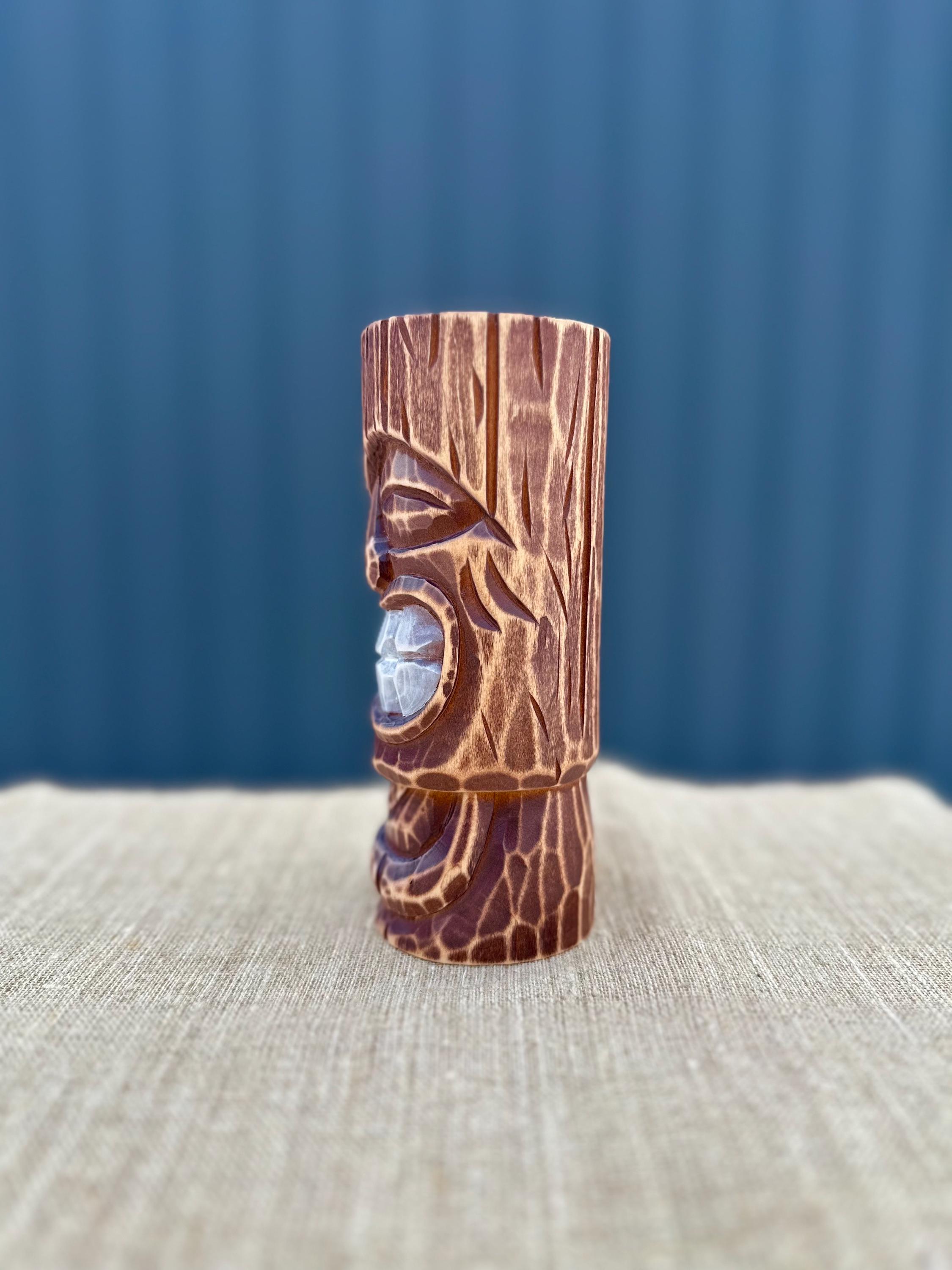 Hand Carved Polynesian Tribal Statue, Primitive Wood Art Sculpture