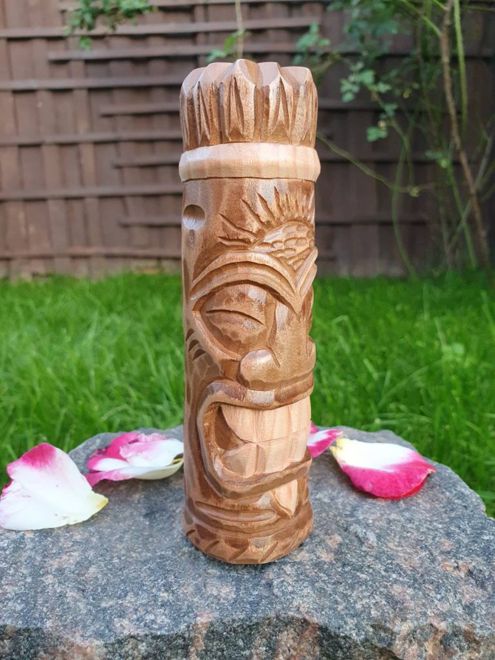 Tiki Decor Wood Tiki Figure Hand Carved Wood Tiki Bar Wooden Etsy
