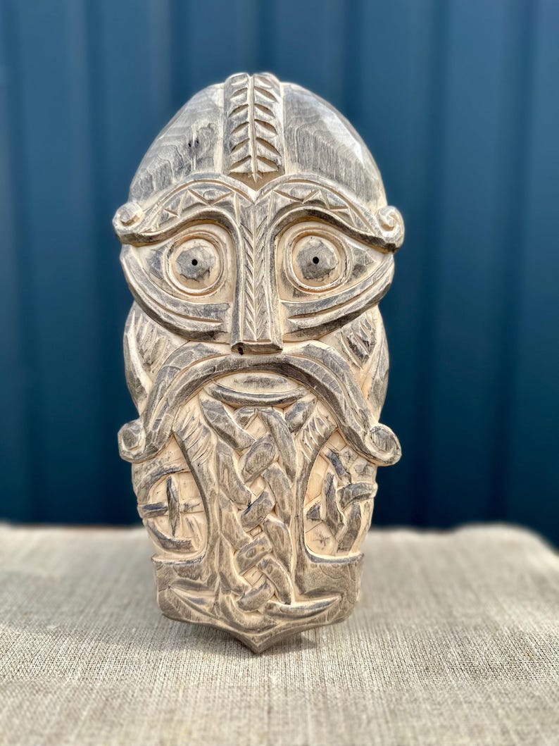 Viking Ritual Masks Large Viking Mask Wall Decor, Hand Carved Wooden Odin Mask, Norse ...