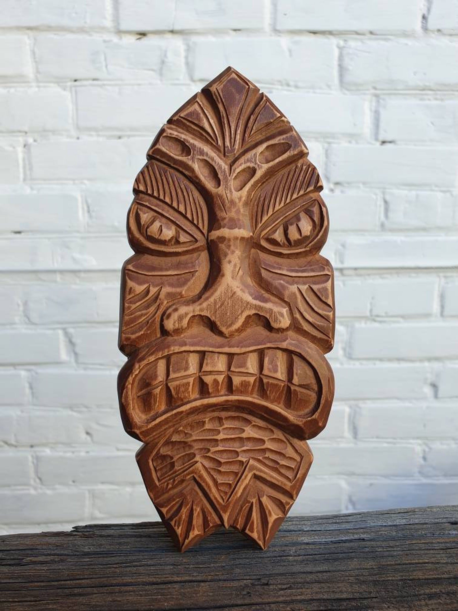 Hand Carved Wooden Mask Carved Tiki Mask African Mask Hawaiian | Etsy