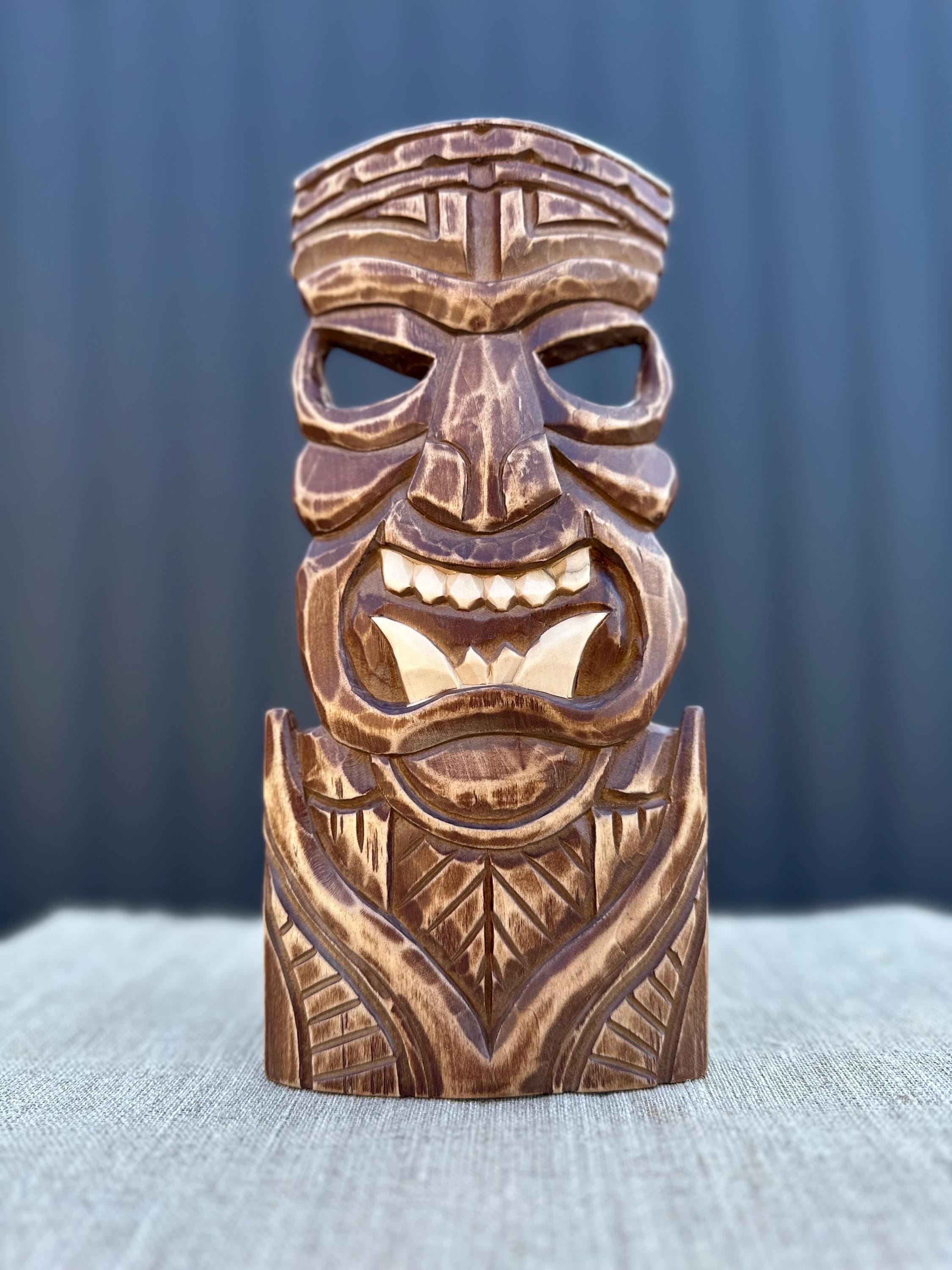 Tiki Wall Mask – Premium Wooden Wall Art, Hawaiian Hand Carved