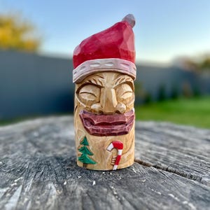 Tiki statue wood coffee time Hawaiian Tiki coffee gifts tabletop tiki
