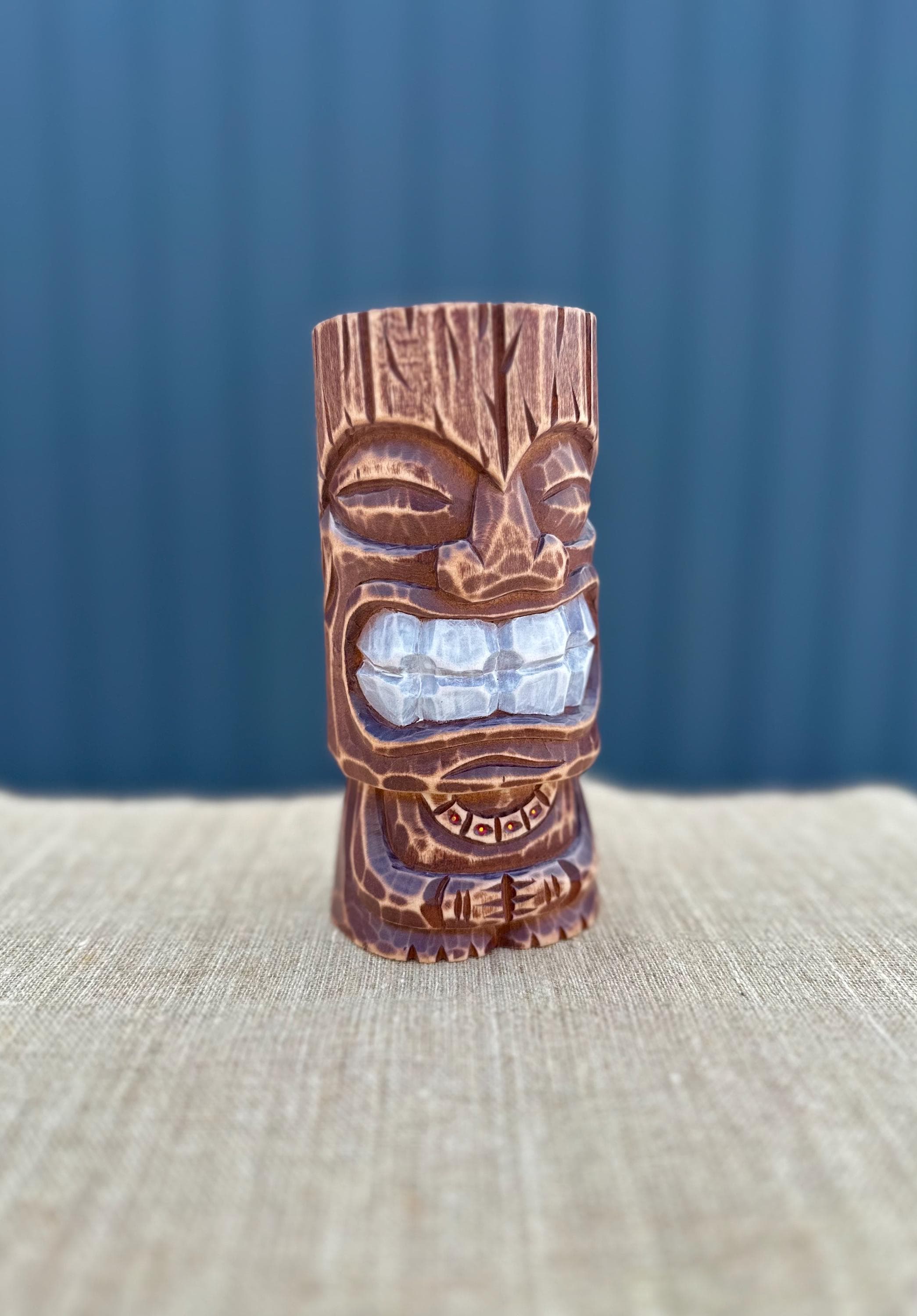 Hand Carved Polynesian Tribal Statue, Primitive Wood Art Sculpture