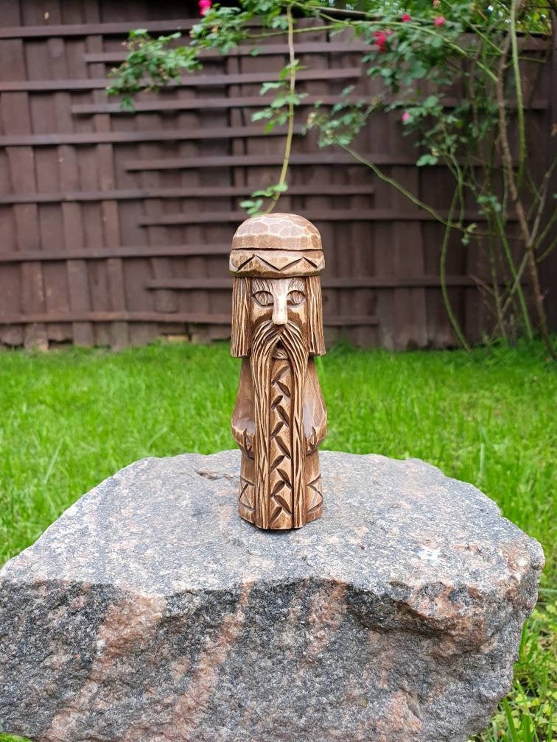 Wooden Statue Hand Carved Wooden Figurine God Vidar Carved God Etsy