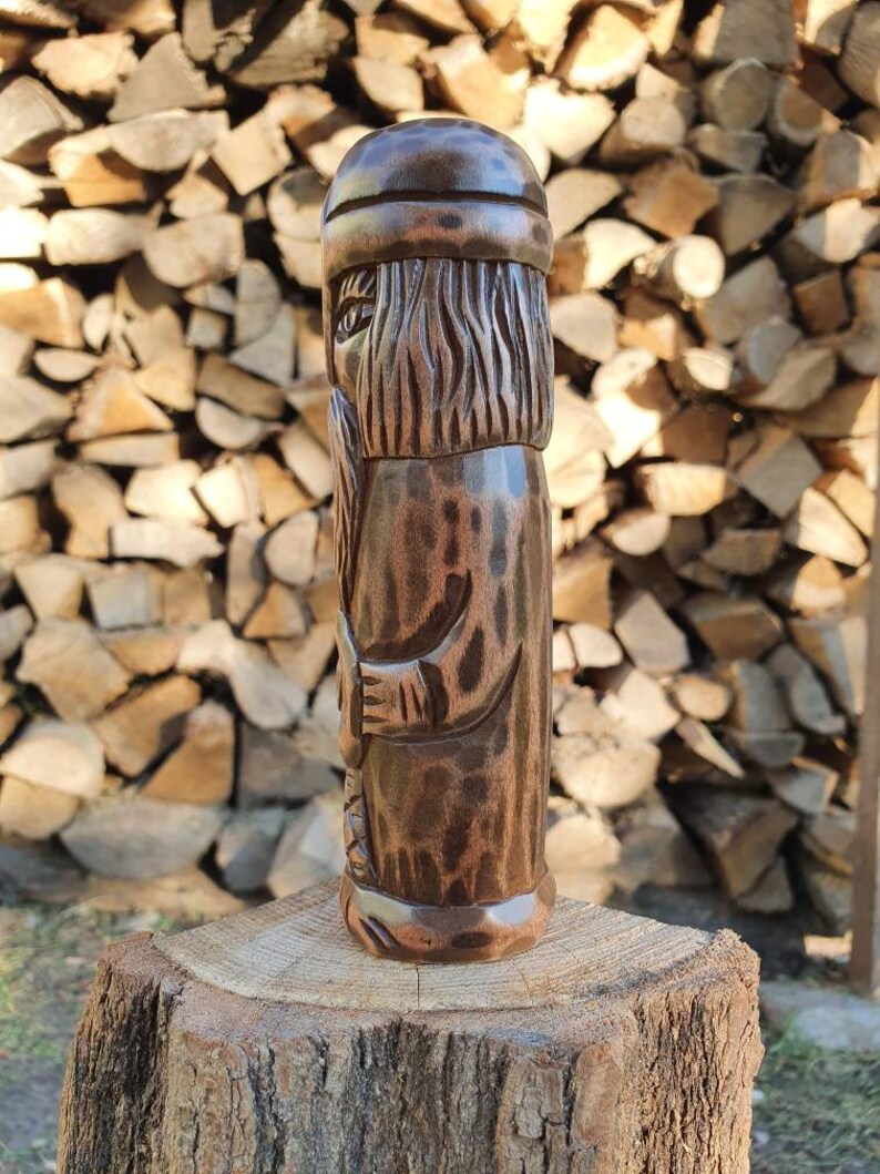 Odin Hand Carved God Wood Statue Wood Carving Wood God Small Etsy