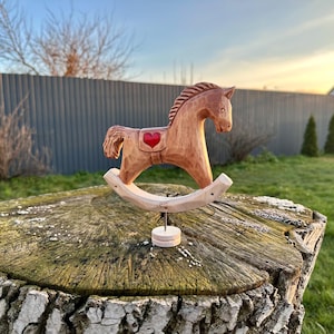 Rustic wood rocking horse figure - Etsy 日本