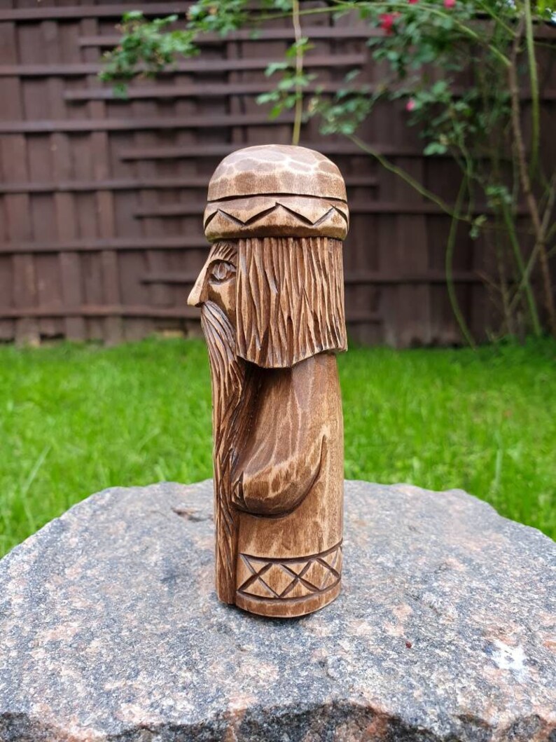 Wooden Statue Hand Carved Wooden Figurine God Vidar Carved God Etsy