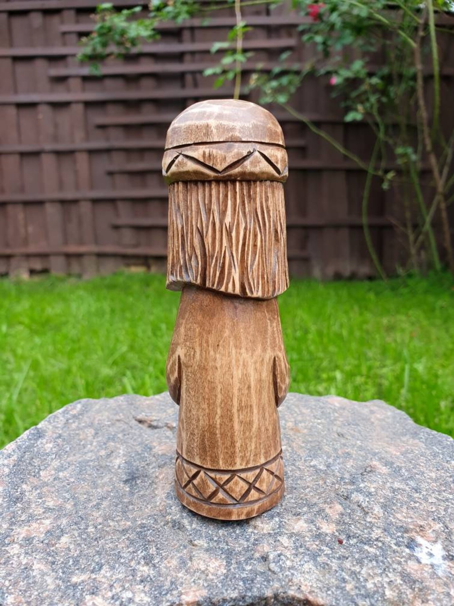 Wooden Statue Hand Carved Wooden Figurine God Vidar Carved God Etsy