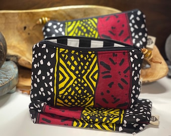 African Print Purse African Patchwork Zipper Pouch Wristlet 
