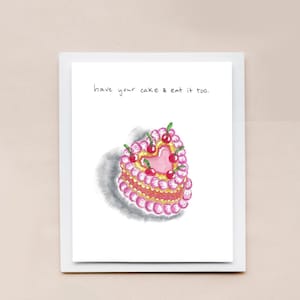 Retro Geburtstagskarte Herz-Kuchen | Grußkarte | Marker