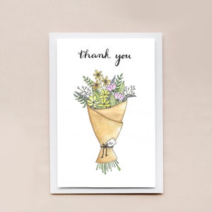 de remerciements de bouquet floral | de voeux | Aquarelle