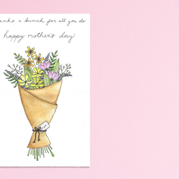 Flower Bouquet Mother's Day Card | Greeting Card | Watercolor | Digital Print