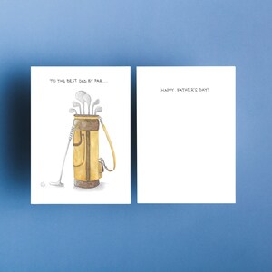 Tarjeta del día del padre de golf / Tarjeta de felicitación / Acuarela / Impresión digital