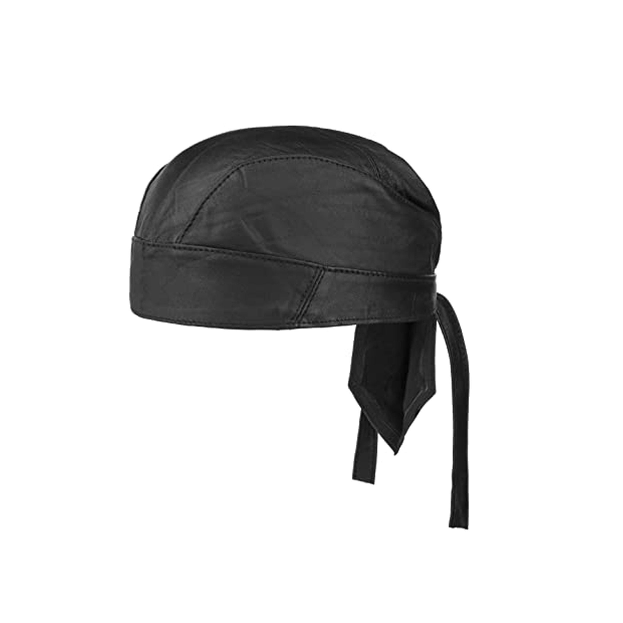 Leather Skull Caps Tie Knot Motorbike 