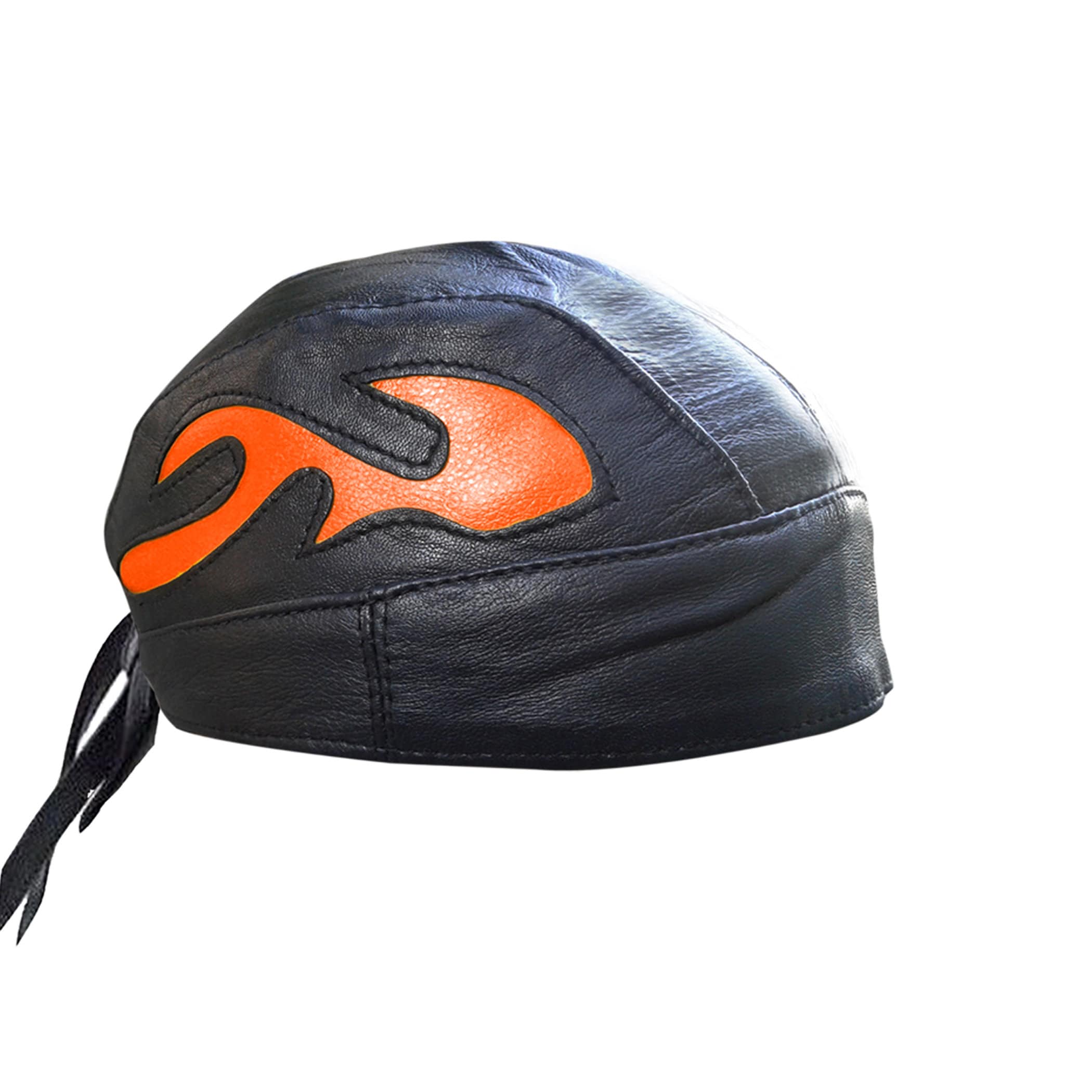 Leather Skull Caps Tie Knot Motorbike 
