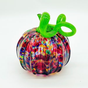 Hand Blown Glass: Pink Mix Pumpkin