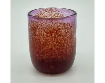 Hand Blown Glass: Lavender & Red Tumbler