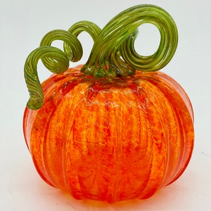 Hand Blown Glass: Transparent Orange Pumpkin - Etsy