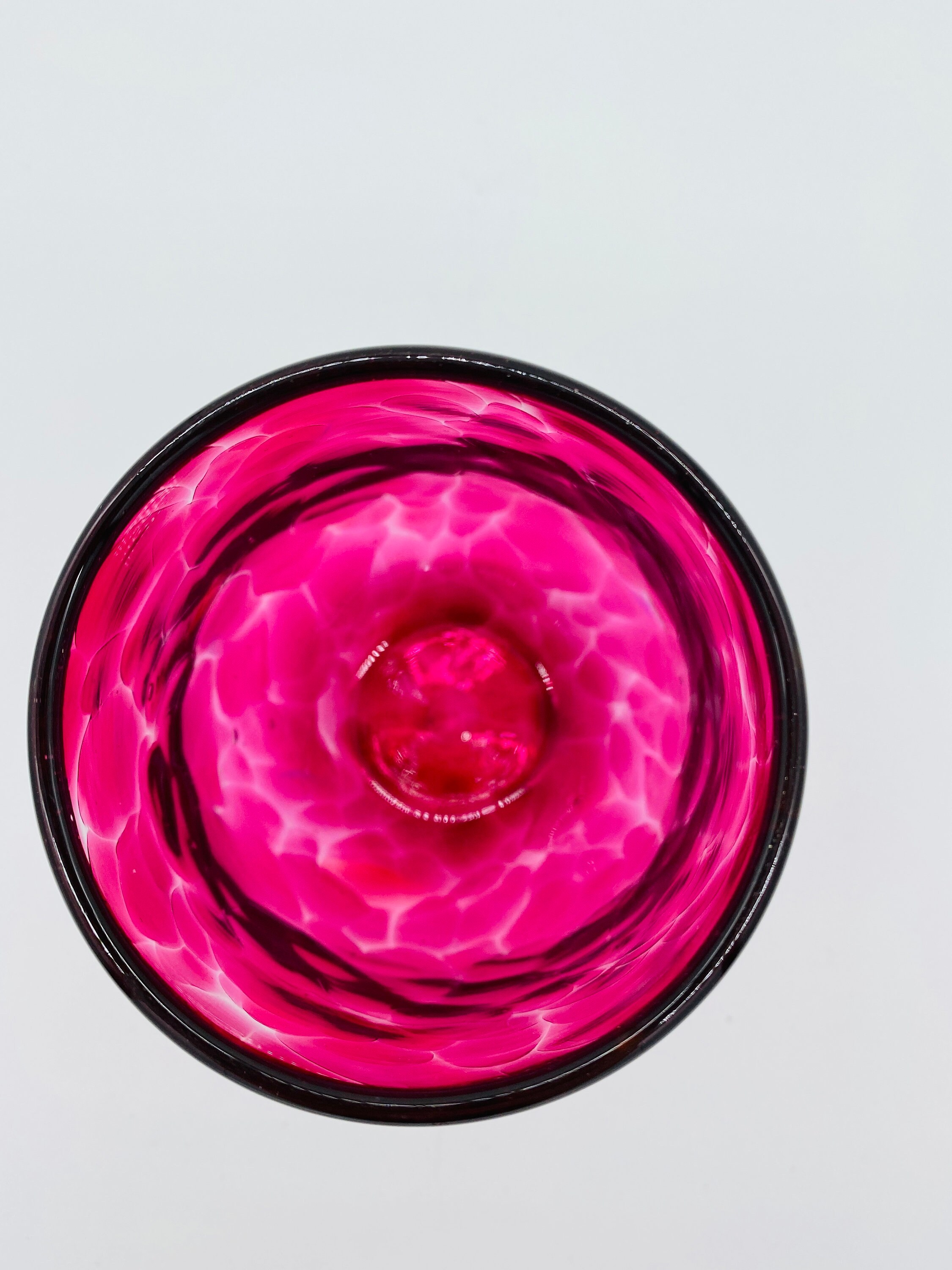 Hand Blown Glass: Hot Pink Stemless Wine Glass - Etsy UK