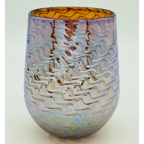 Stemless Wine Glasses Clear Hand Blown Glass Sets Cocktail Etsy