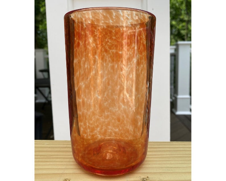 Hand Blown Glass Burnt Orange Tumbler Etsy