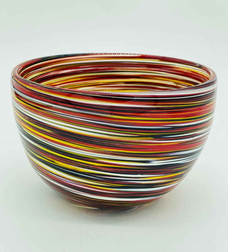 Hand Blown Glass: Maryland Swirl Bowl image 1