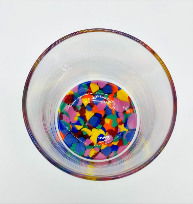 Hand Blown Glass Rainbow Rocks Glass Etsy