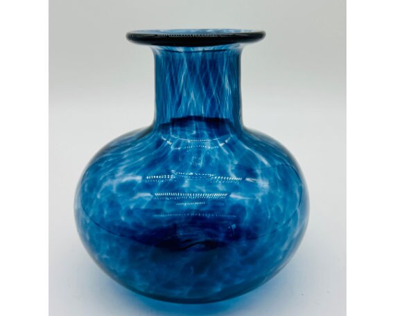 Hand Blown Glass: Cerulean Blue Vase Made by Kevin Lurie - Etsy