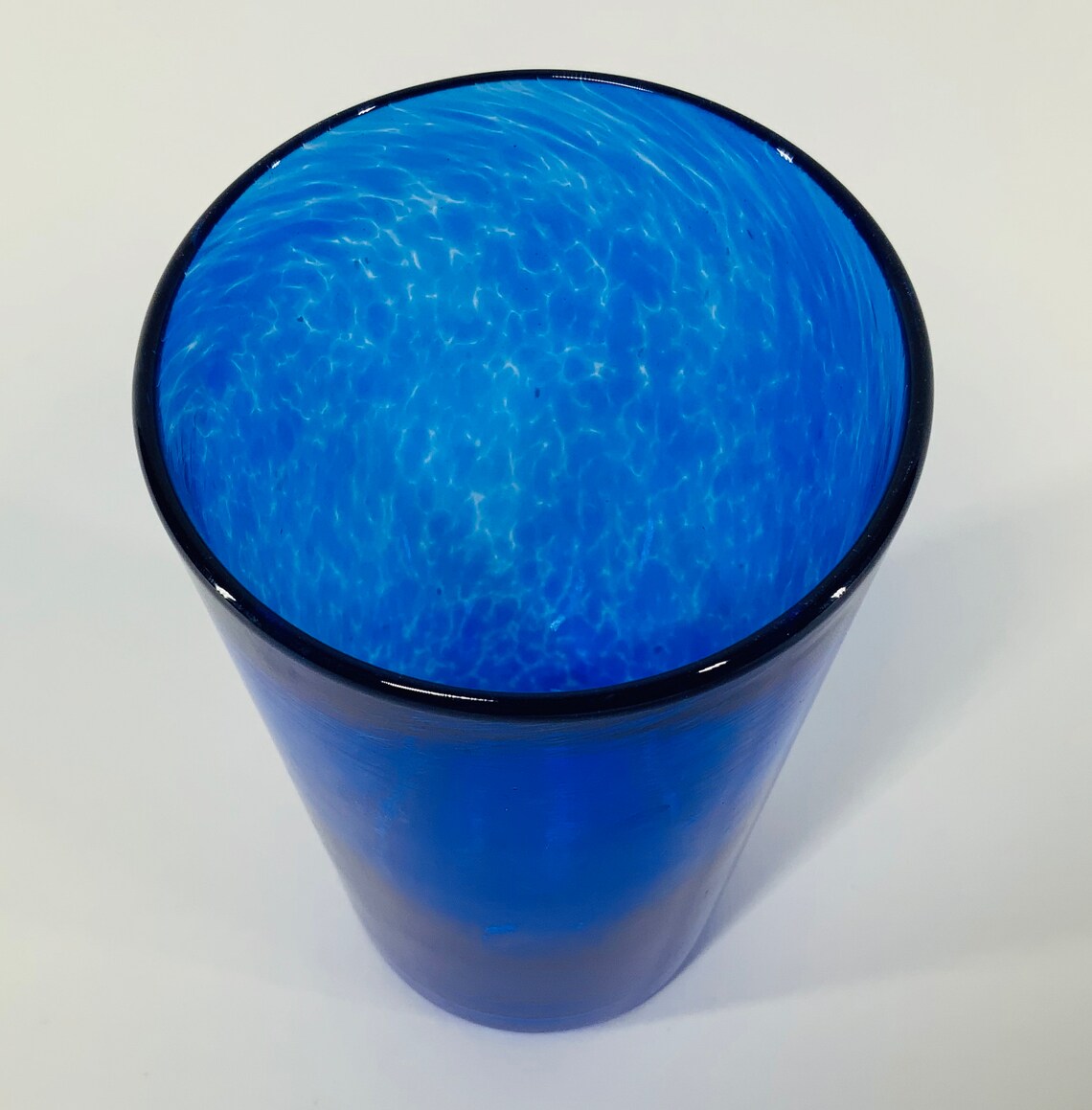 Hand Blown Glass Blue Pint Glass Etsy