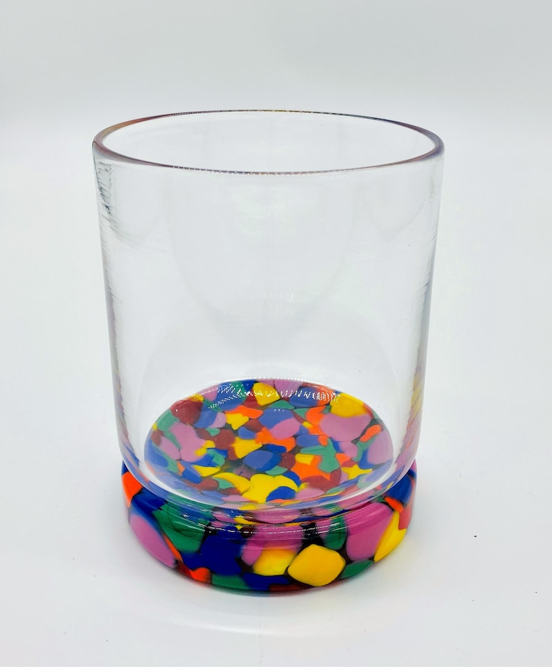 Hand Blown Glass Rainbow Rocks Glass Etsy