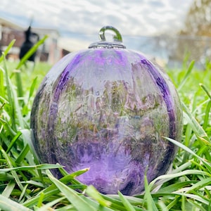 Hand Blown Glass: Purple Straight Optic Ornament